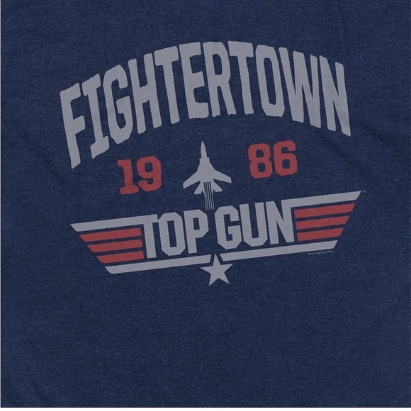 Top Gun Fightertown 1986 Adult Unisex Classic Ring-Spun T-Shirt (074) - Picture 3 of 4